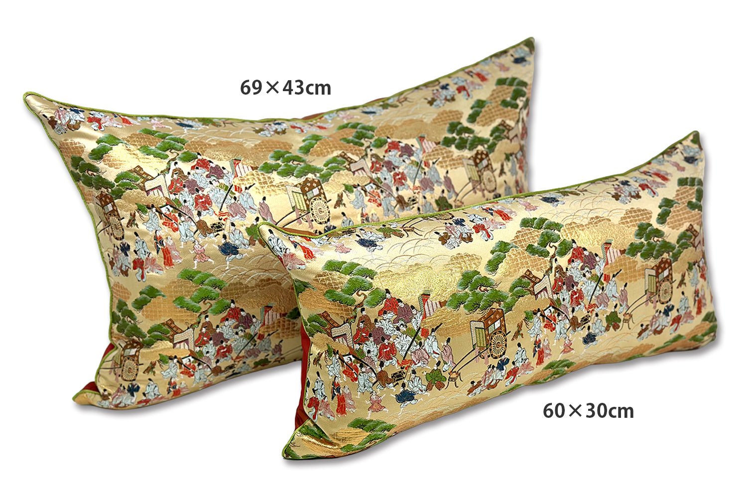 The Kyoto GOSHOGURUMA 平安御所車 西陣織クッション 69×43cm 中材付 - HOUSE OF JAPAN Shop