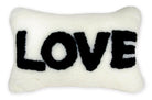 The LOVE ラブ ムートン クッション (ホワイト) 45×30cm 中材付 - HOUSE OF JAPAN Shop