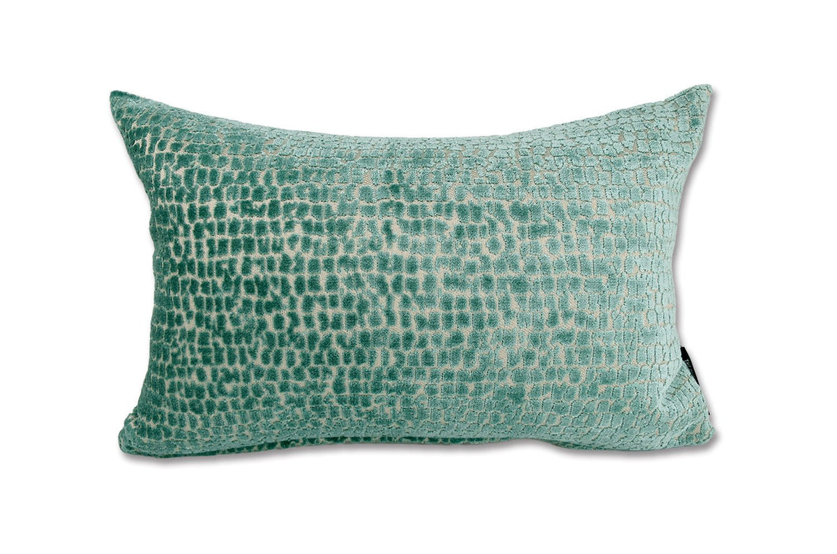 The MANDAL マンダル イギリス製ジャガードベルベット×リネン クッション Azure(アジュールブルー) 45×30cm 中材付 - HOUSE OF JAPAN Shop