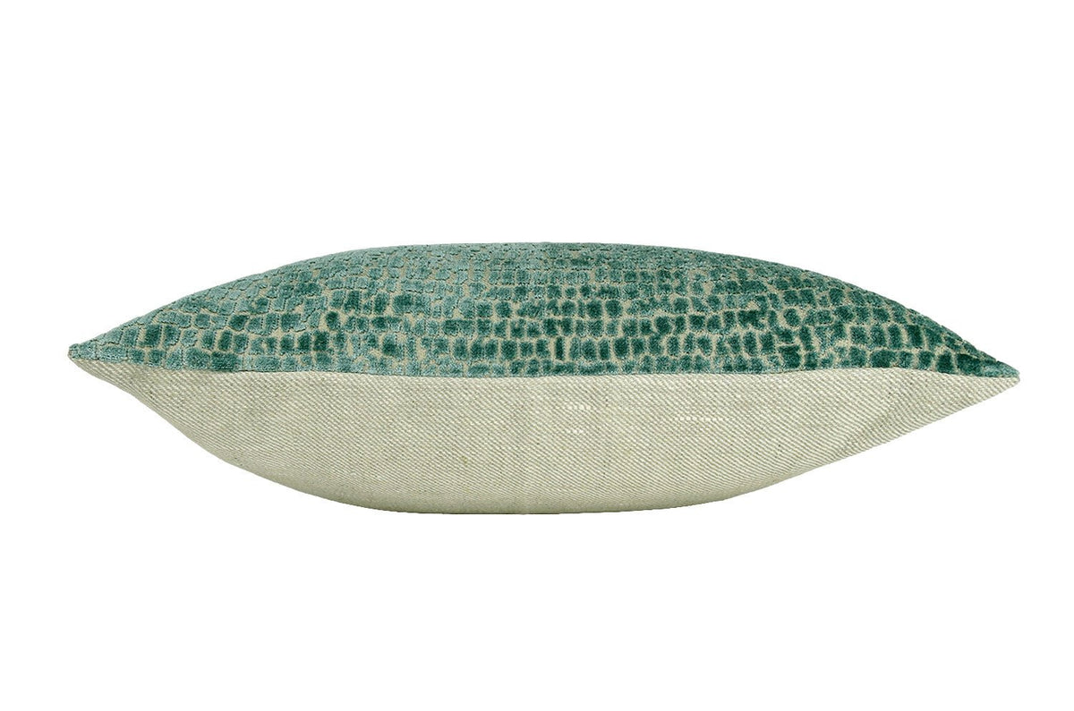 The MANDAL マンダル イギリス製ジャガードベルベット×リネン クッション Azure(アジュールブルー) 45×30cm 中材付 - HOUSE OF JAPAN Shop