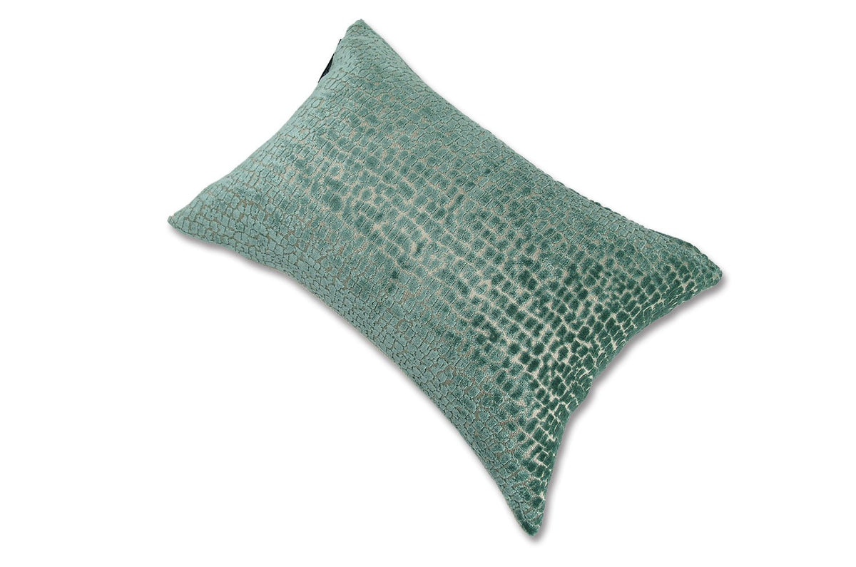 The MANDAL マンダル イギリス製ジャガードベルベット×リネン クッション Azure(アジュールブルー) 45×30cm 中材付 - HOUSE OF JAPAN Shop