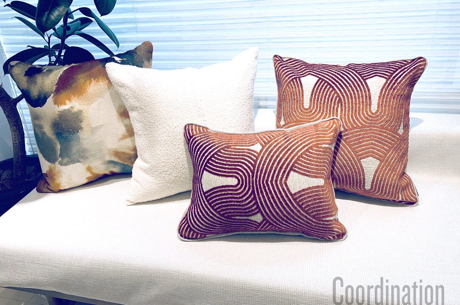 モダンアートマオリ ジャカード ベルベット クッションカバー