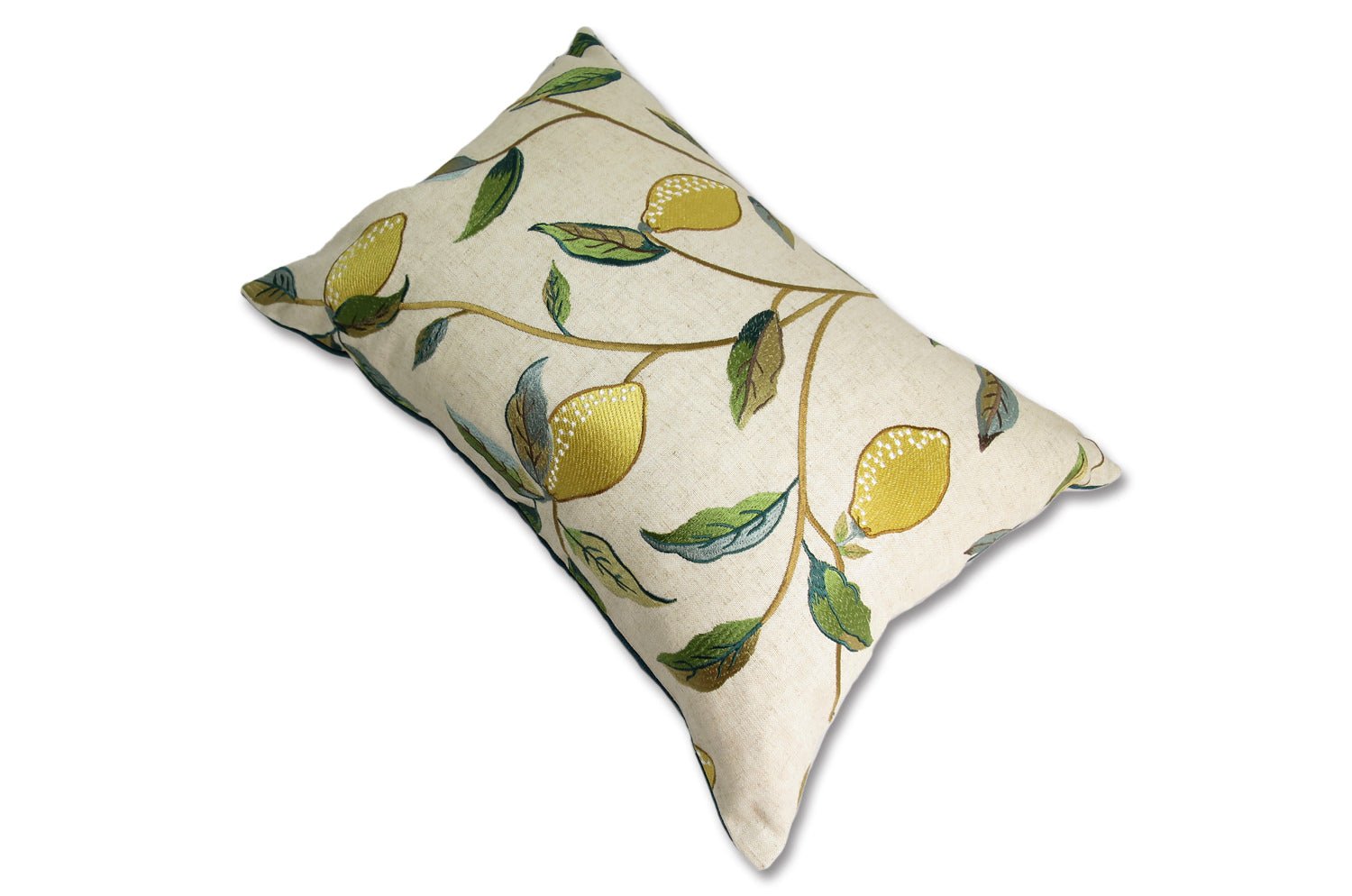 The MORRIS ウイリアムモリス レモンツリー 刺繍クッション(ブルーグリーン) 50×35cm 中材付 - HOUSE OF JAPAN Shop