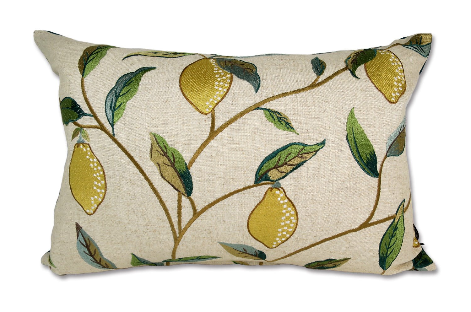 The MORRIS ウイリアムモリス レモンツリー 刺繍クッション(ブルーグリーン) 50×35cm 中材付 - HOUSE OF JAPAN Shop