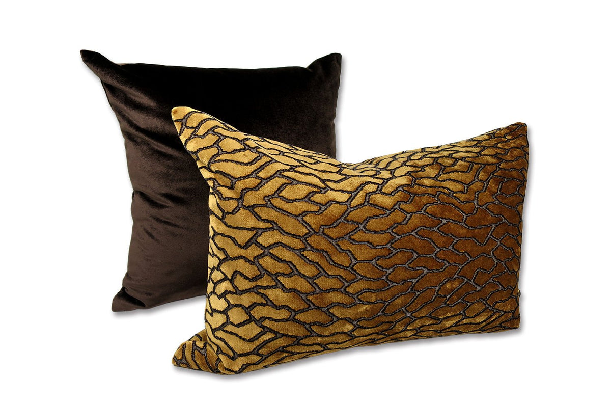 The NUAGE VELOURS ニュアージュ ベルベット クッションカバー Brun foncé(ブランフォンセ)焦茶色 45×45cm - HOUSE OF JAPAN Shop