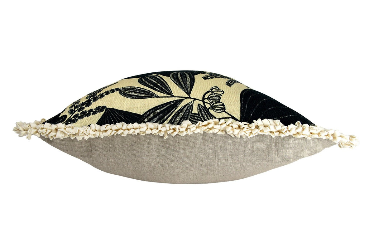 The Orphee オルフェ 草花の奏 ループフリンジ ビスコースリネン クッションカバー 45×45cm - HOUSE OF JAPAN Shop