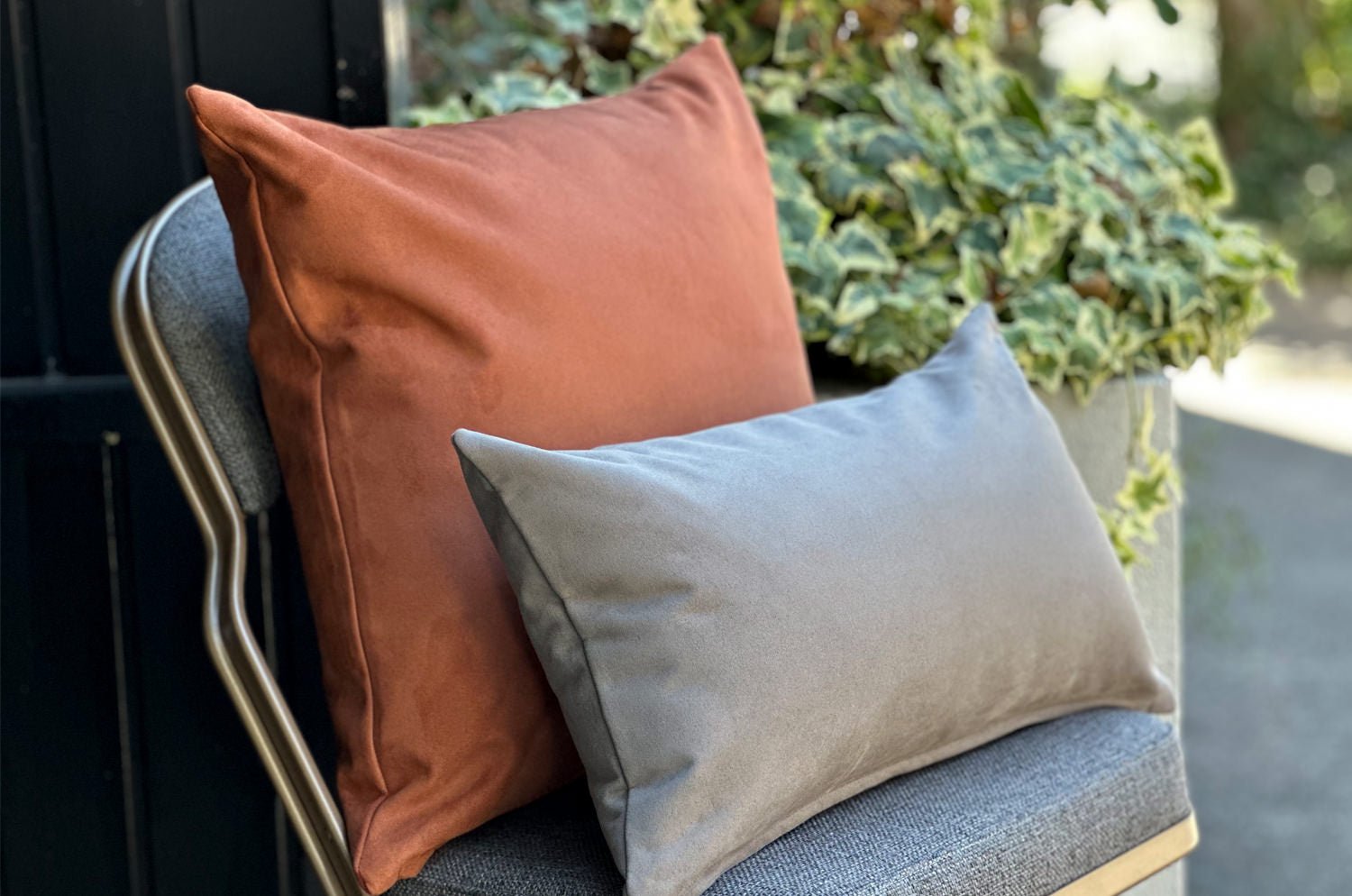 The Pet Luxe Suede ペットと暮らす 洗える高級スエード調クッションカバー(ブラウン) 50×50cm - HOUSE OF JAPAN Shop