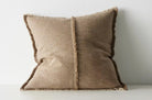 The Pure Fringe 自然素材フリンジ付きクッションカバー リネン&コットン (Cocoa) 50×50cm - HOUSE OF JAPAN Shop