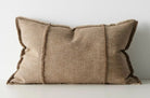 The Pure Fringe 自然素材フリンジ付きクッション リネン&コットン (Cocoa) 60×40cm 中材付 - HOUSE OF JAPAN Shop