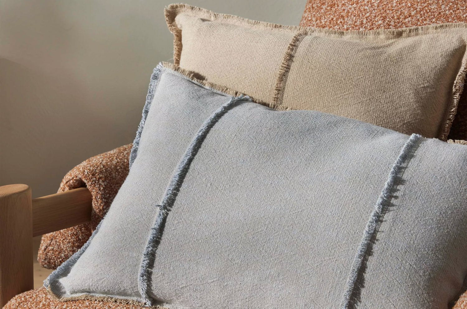 The Pure Fringe 自然素材フリンジ付きクッションカバー リネン&コットン (Natural) 50×50cm - HOUSE OF JAPAN Shop