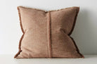 The Pure Fringe 自然素材フリンジ付きクッションカバー リネン&コットン (Rusty) 50×50cm - HOUSE OF JAPAN Shop