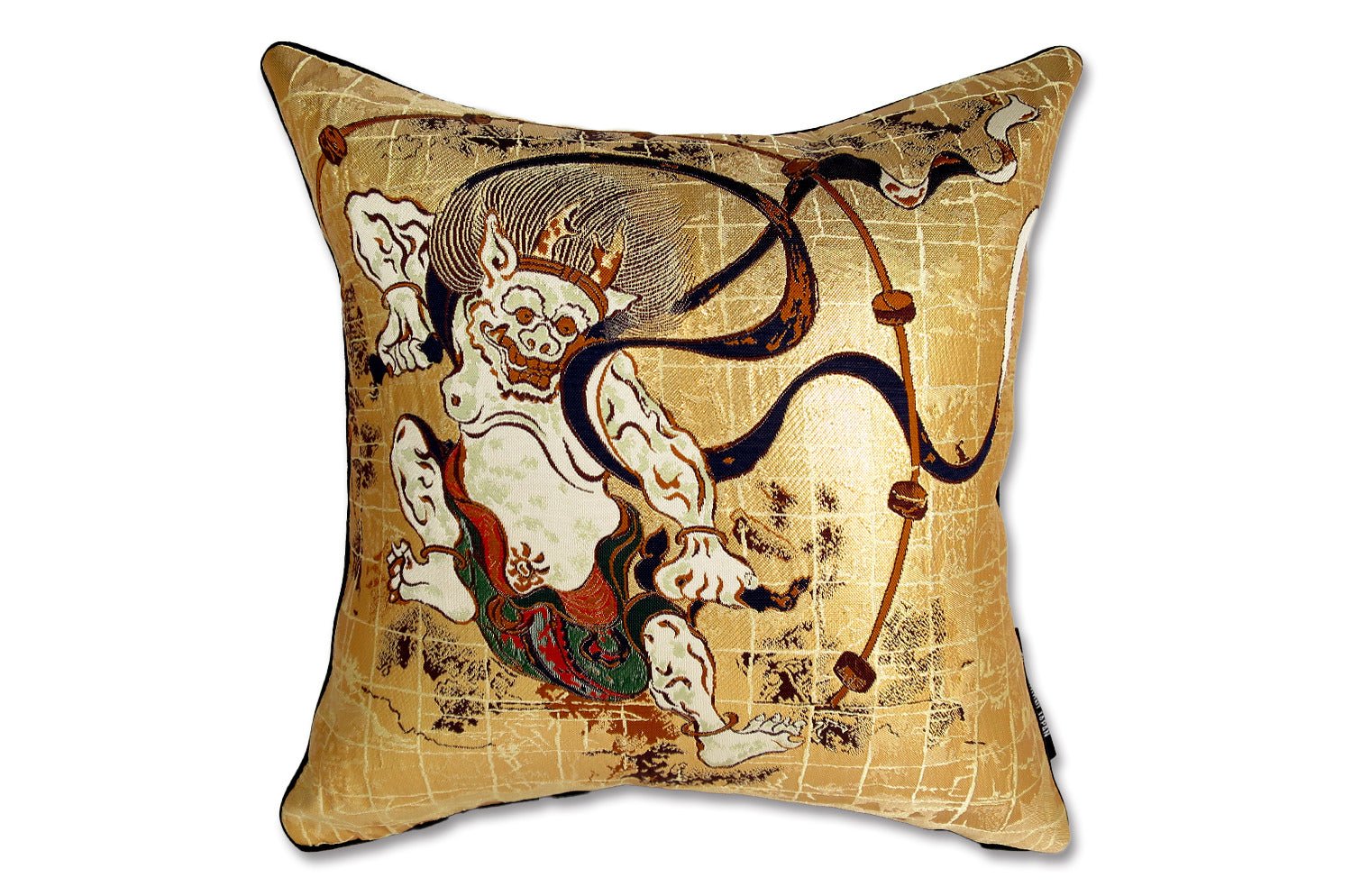 The Raijin 雷神図 西陣織 クッション 32×32cm 中材付 - HOUSE OF JAPAN Shop