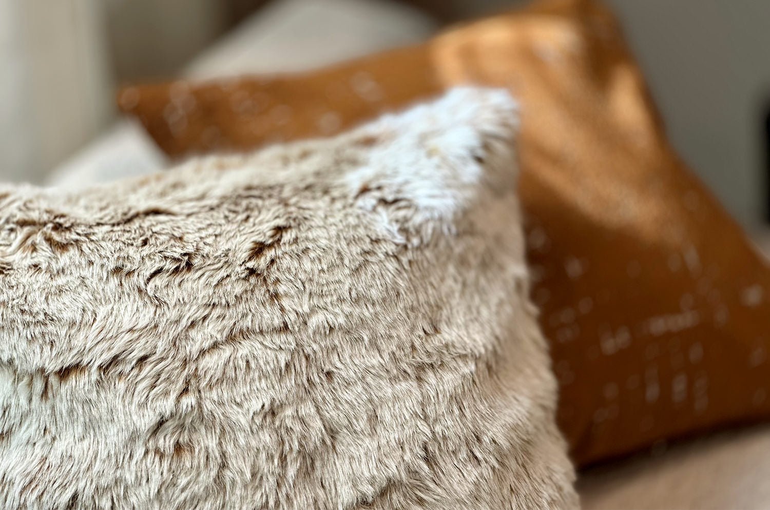 The Snow Top スノートップ エコファークッションカバー（Caramel）40×40cm - HOUSE OF JAPAN Shop