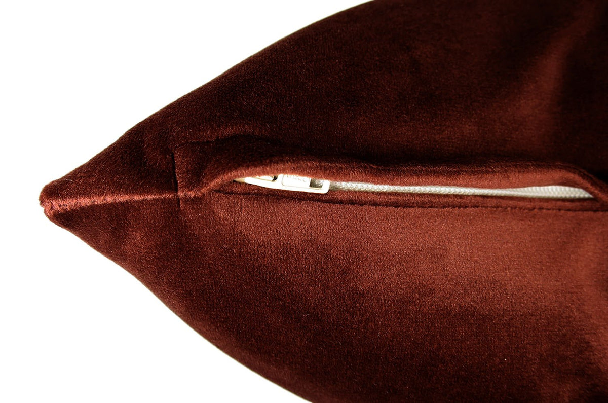 The Soft Velvet ソフトベルベット クッション Brick Brown(ブリックブラウン) 45×30cm 中材付 - HOUSE OF JAPAN Shop