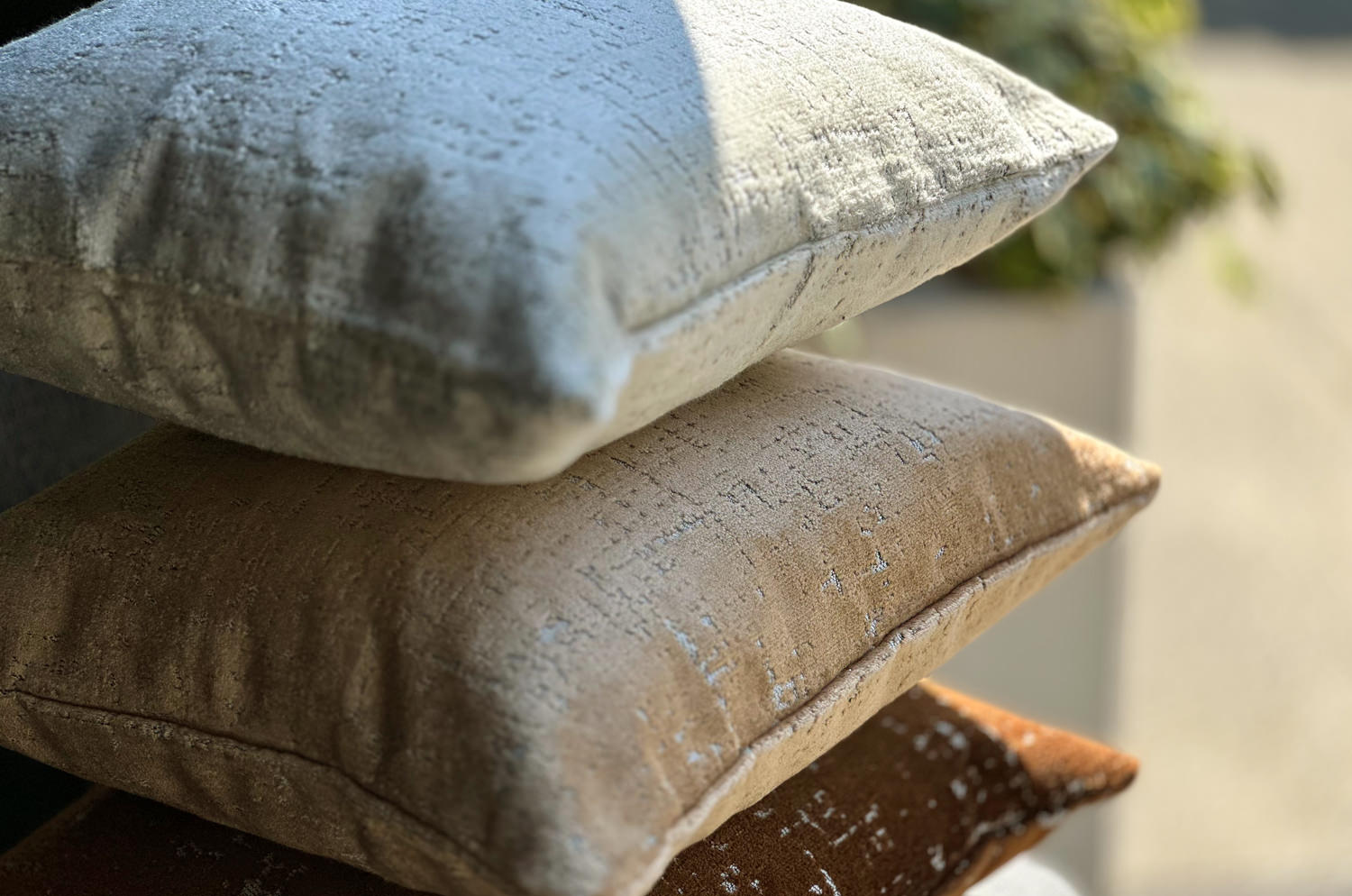 The SPHINX スフィンクス フレンチデザインベルベット クッションカバー (ライトグレージュ) 45×45cm - HOUSE OF JAPAN Shop